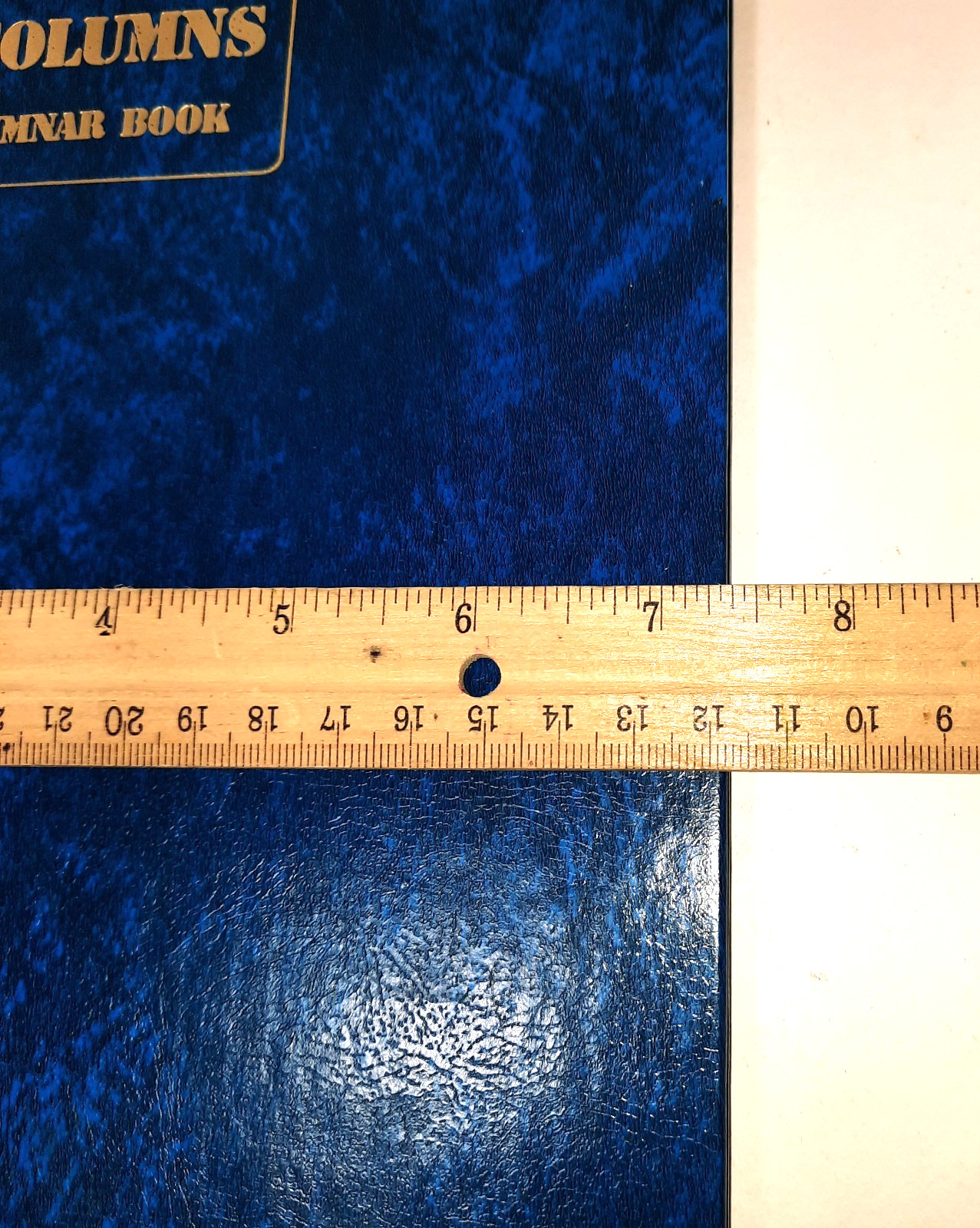 Vintage Blue Marbled 12 Columns Columnar Book Standard Boorum & Pease Company