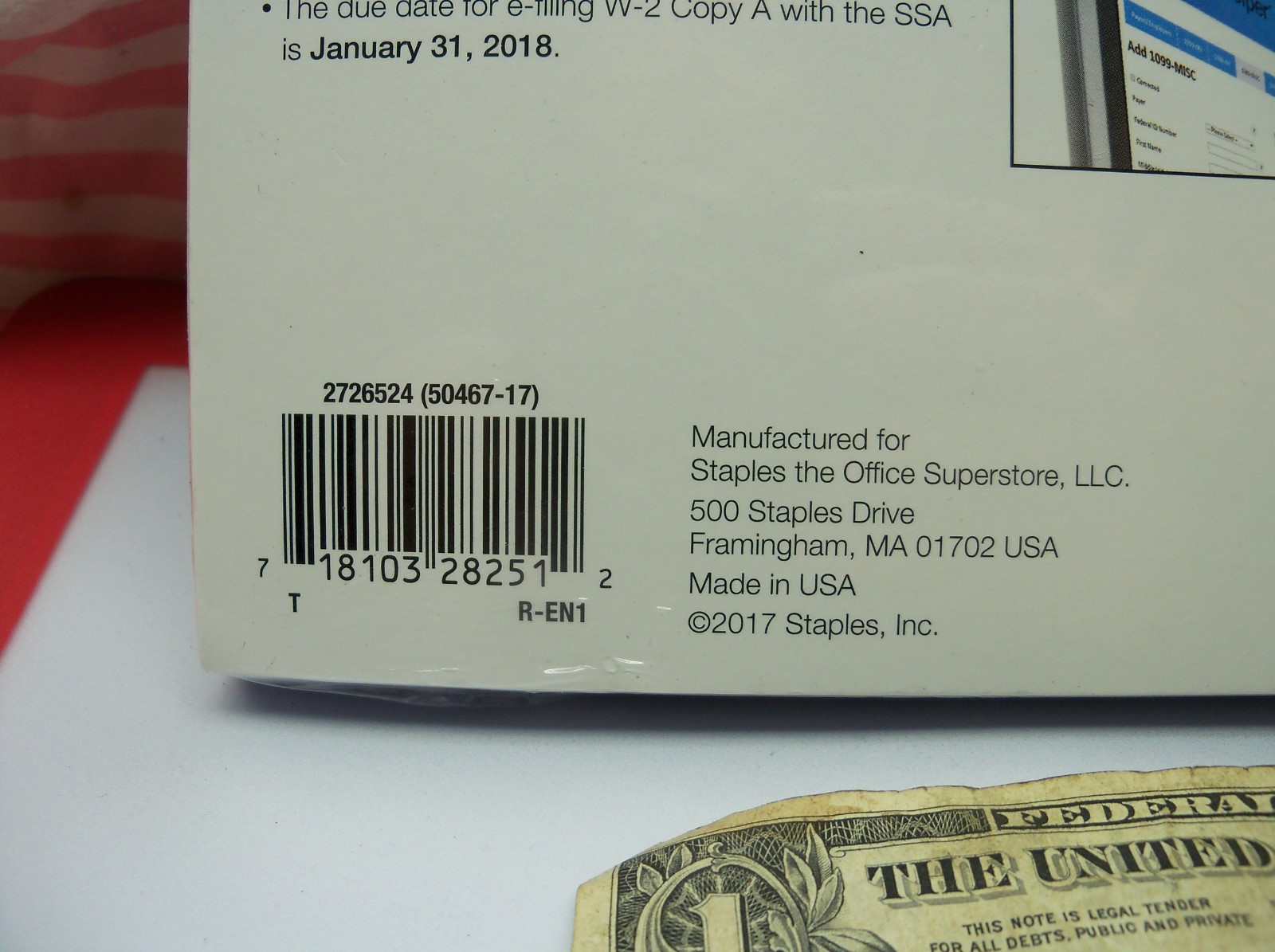 Staples 2017 Tax Forms Helper Online W-2 Forms Kit 50 6 Part Sets Filing USA W2