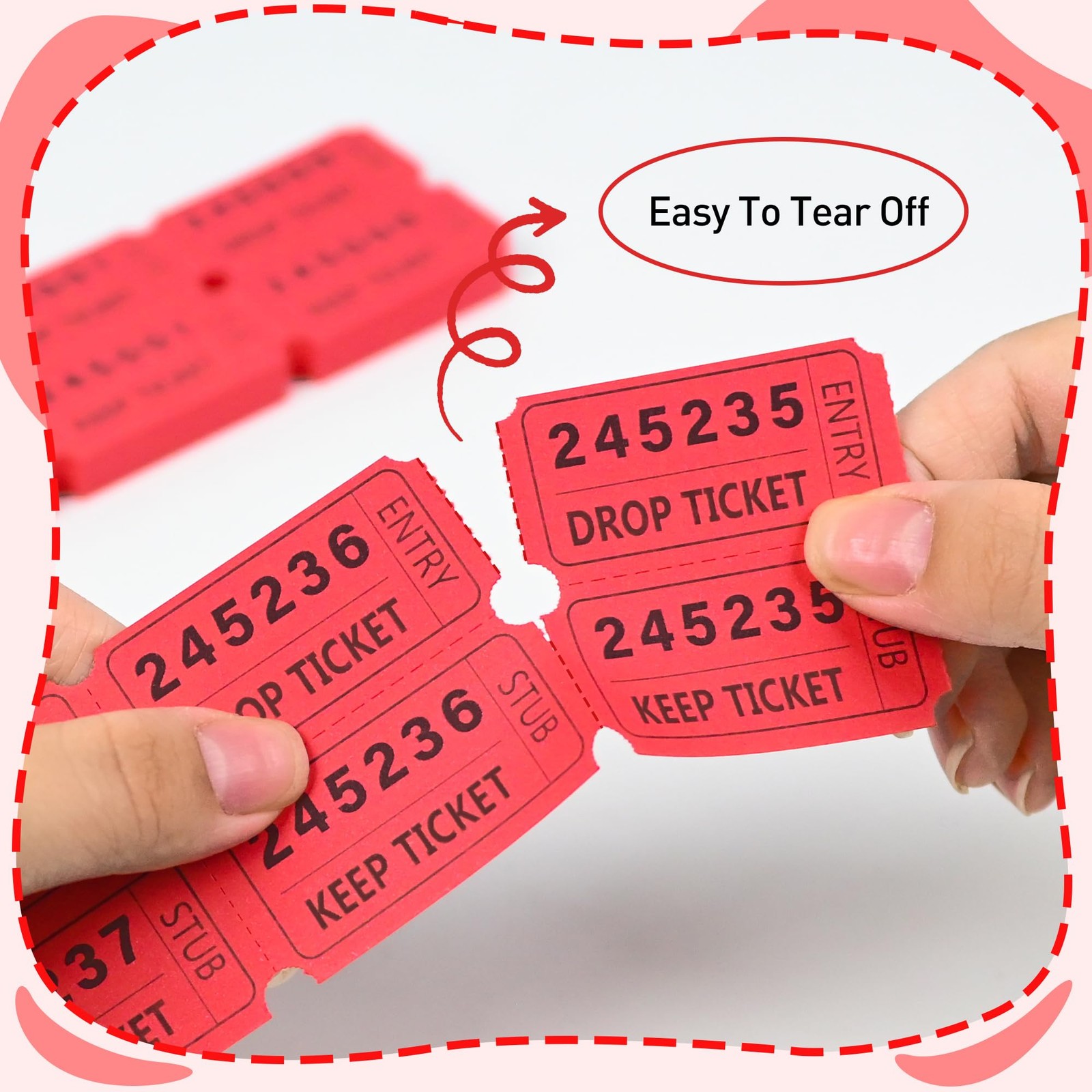 THEBLUETOUCH 2000 Pcs (1000 Pairs) 50/50 Raffle Blue, Red, Green, Yellow