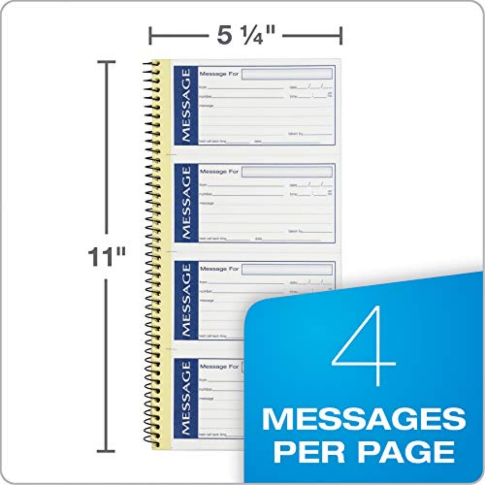 Adams Write ‘N Stick Message Pad, 2-Part, Carbonless, Blue, 5.3″ x 0.3″, Blue