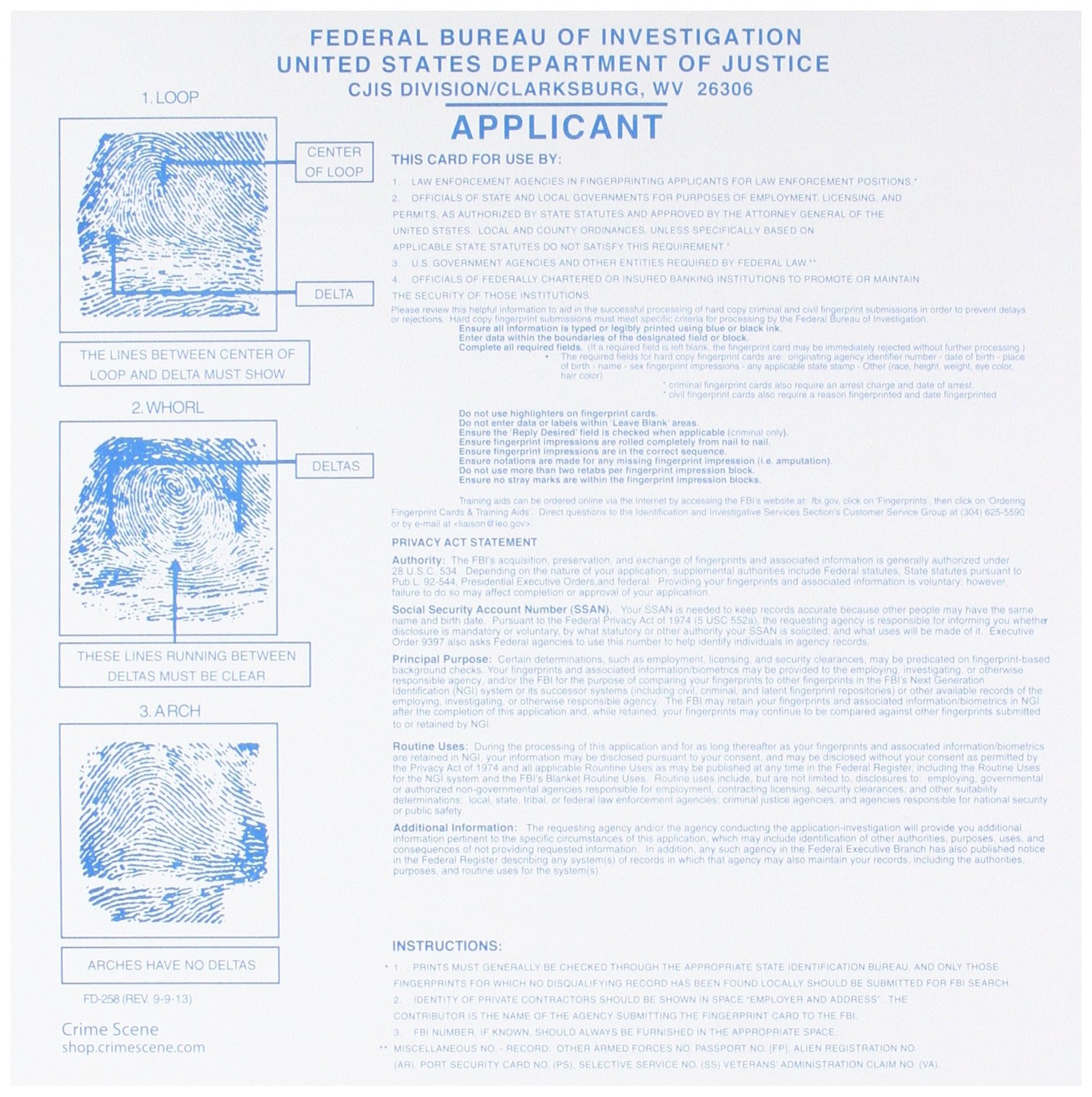 Federal Bureau of Investigation CS-10PK 8 inches x 8 inches, Original Version