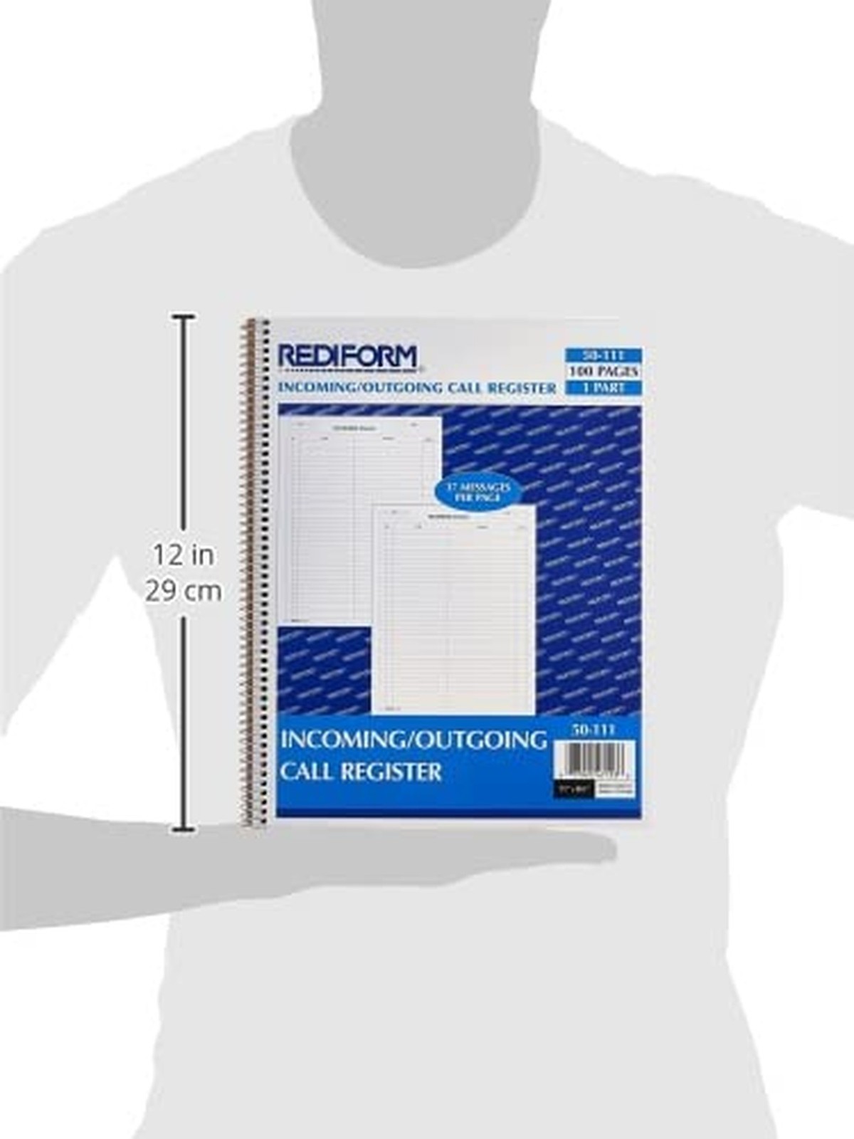 Rediform Call Register Book, 11″” x 8.5″”, 100 Pages (50111) (RED50111)