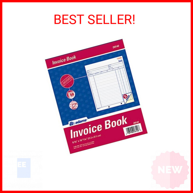 Adams Invoice Book, 8-3/8 x 10-11/16 Inches, 2-Part, Carbonless, White/Canary, 5