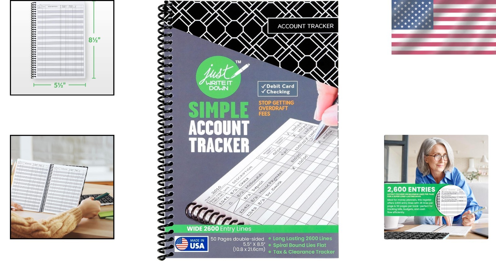 Professional Check Book and Expense Tracker – Standard Edition – 8.5” x 5.5”