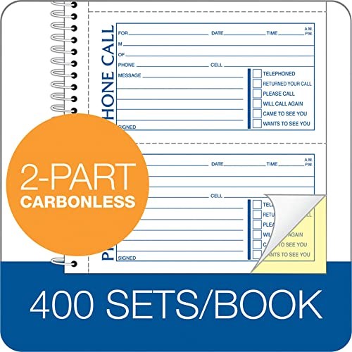Adams Phone Message Book, Carbonless Duplicate, 5.50 x 11 Inches, 4 Sets per