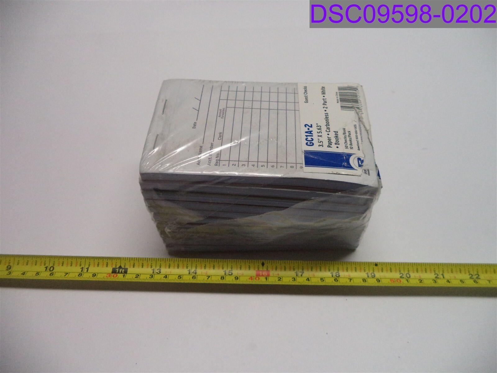 Qty = 1 Pack of 10 Books: Royal White Guest Checks Carbonless 3/5″ x 5.63″