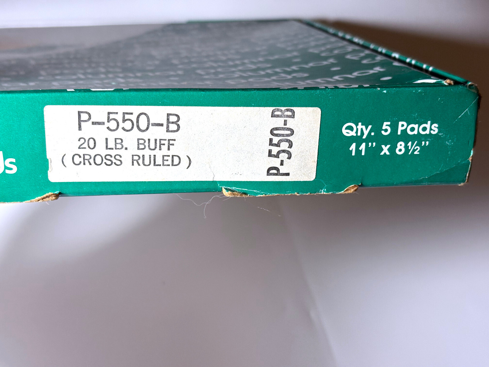 Wilmer Service Line P-550-B columnar pads – Buff 20lb Green Cross Ruled – 4 Pads