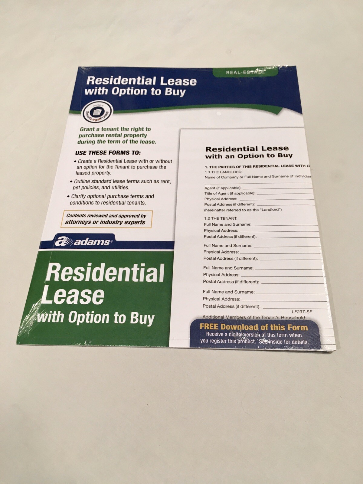 Adams Residential Lease With Option To Buy LF237 – NEW & SEALED
