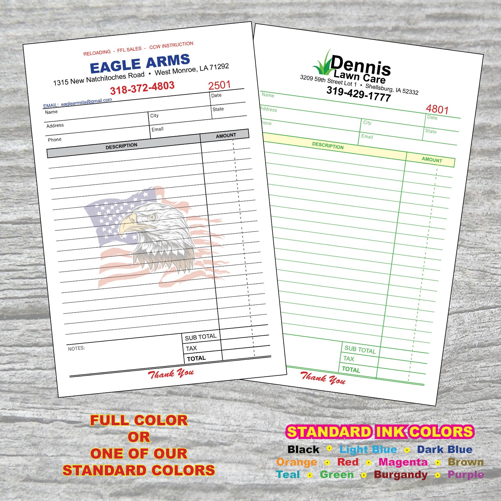 CUSTOM PRINTED 2 or 3 Part INVOICE-SALES RECEIPT-ESTIMATE-QUOTE-PROPOSAL ST-1511