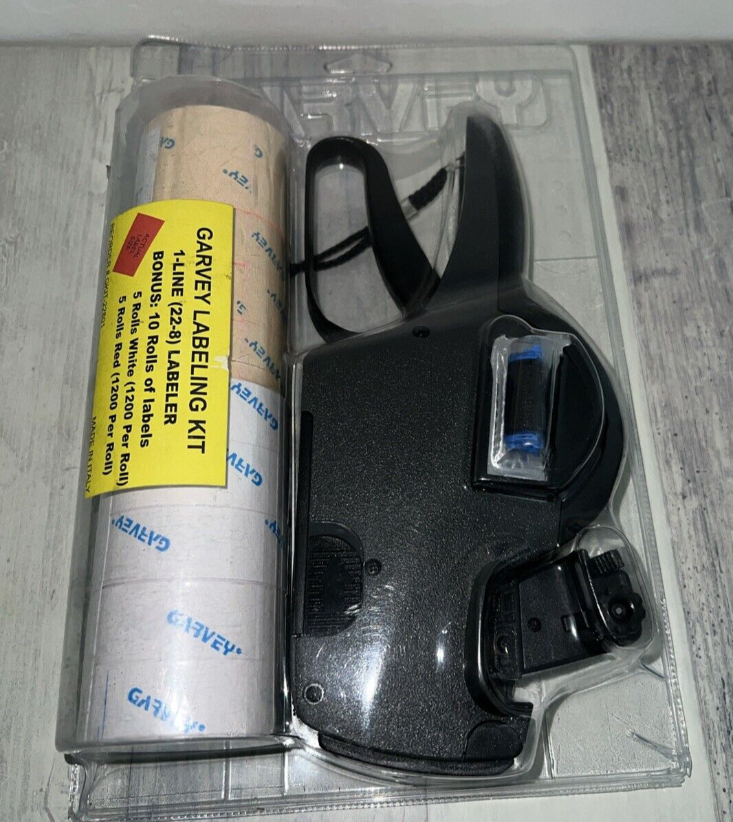 Garvey Labeling Kit 1-Line 22-8 Labeler & 10 Rolls of Labels GKIT-22801