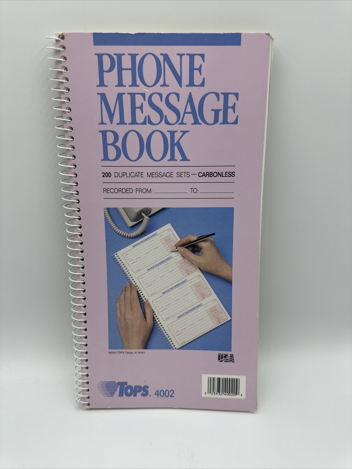 Message Book Phone Tops Carbonless Duplicate 2.75×5” 200