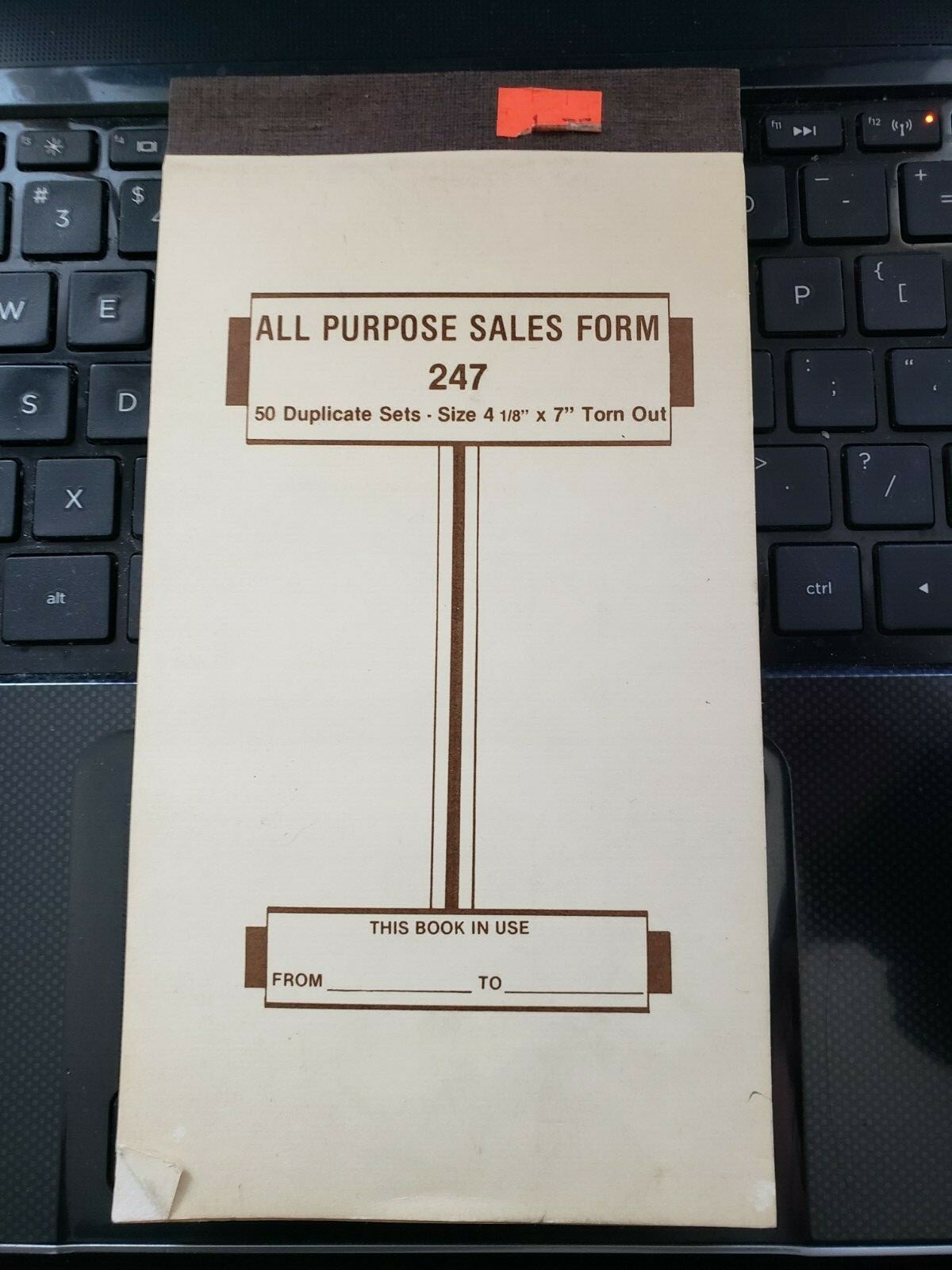 New 2 All Purpose Sales Order Book 50 Set 2 Part Duplicate Forms 6 1/2″ x 4 1/4″