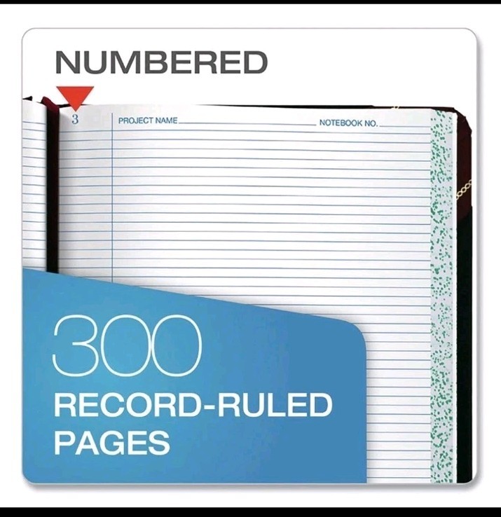 NEW Boorum & Pease Laboratory Notebook Record Book Log L21-150-R 150 Pages
