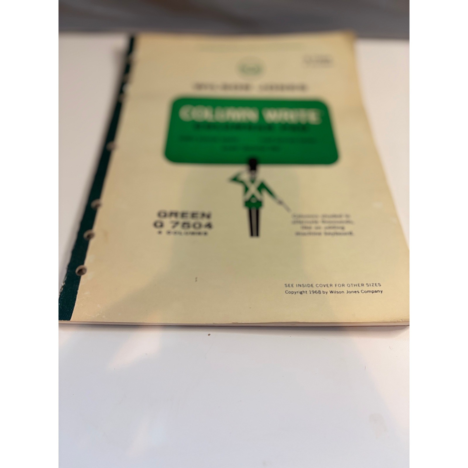 Vintage Wilson Jones Column Write G 7504 4 Column Ledger Pad 11×8.5 Green 1968