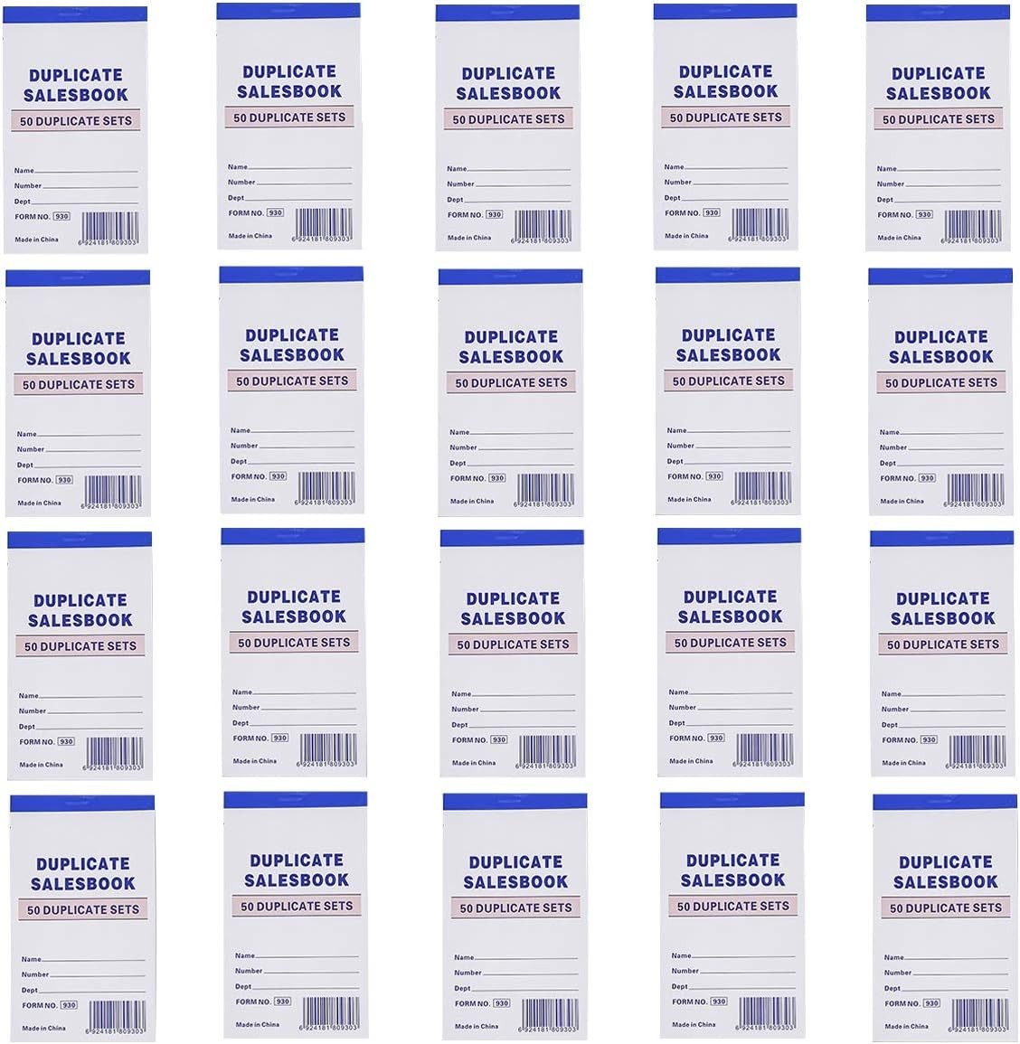 20-Pack Carbonless Sales Order Books – 3.5″ x 5.5″ for Easy Transaction Tracking