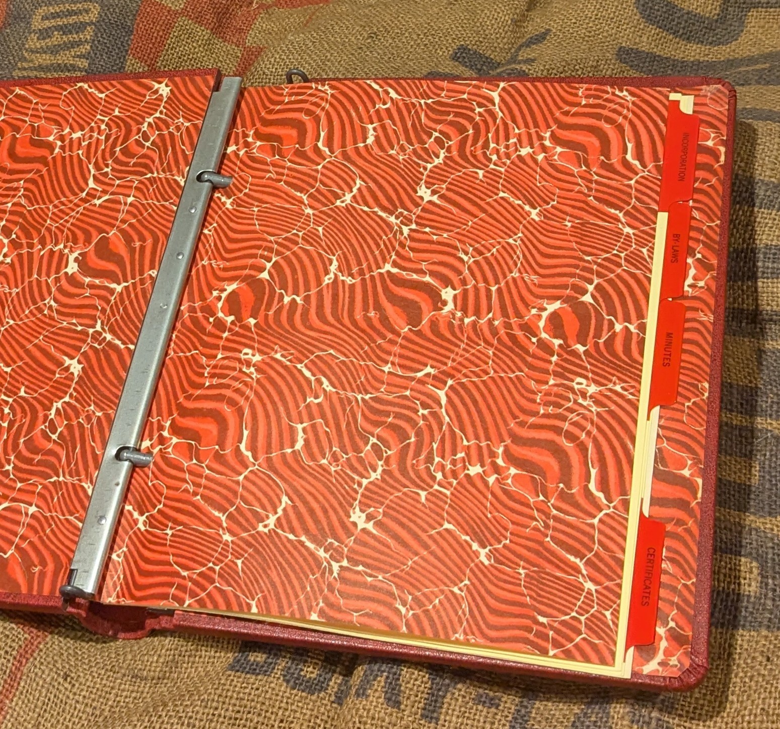 Vintage Corporate Records Book Red Binder NEW STORED 9.5″ x 12″ Dividers