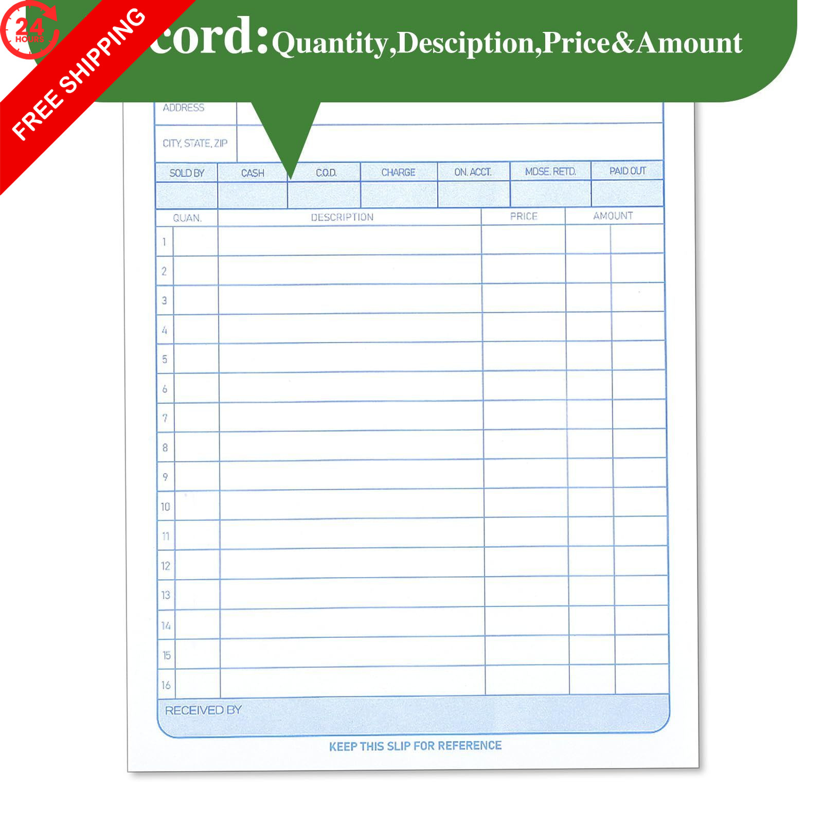 6 Pack Sales Order Book, 5-9/16 x 8-7/16″ Receipt Book with Carbon…