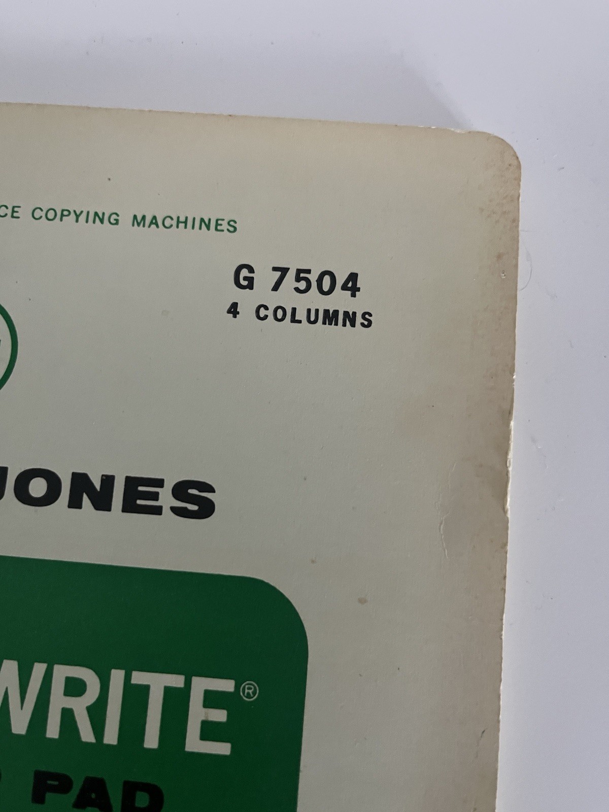 WILSON JONES Columnar Pad 1968, 50 Sheets, (Green G 7504, 4 Alt Shaded Columns)