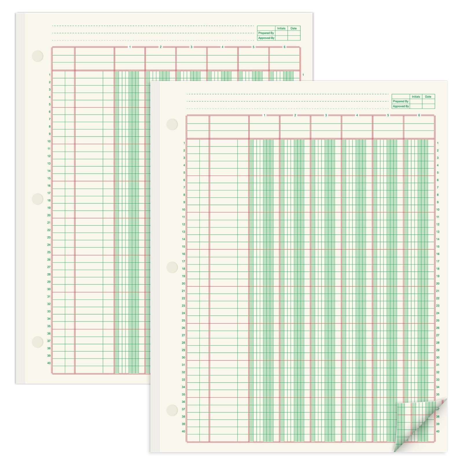 gisgfim 2 Pads 100 Sheets Columnar Analysis Pad 3 Hole Punch Accounting Ledger B
