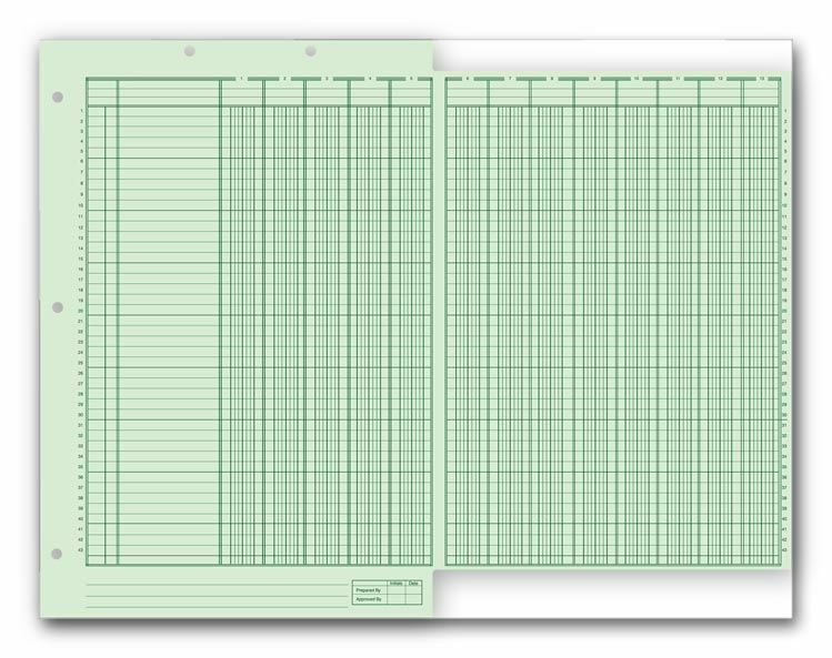 21126 Columnar Work Sheets Ring Book Bottom Headed 11 x 16 3/8″ QTY 12 PADS PER