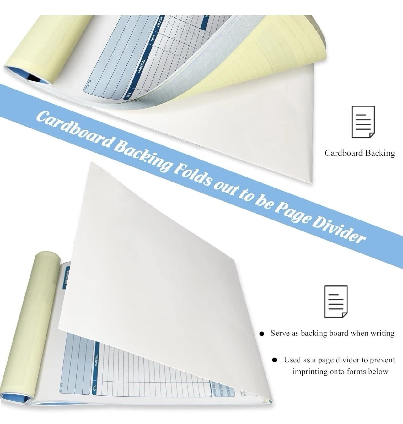 Large Job Work Order Forms, Job Invoice Forms/Receipt Book with Carbonless Copie