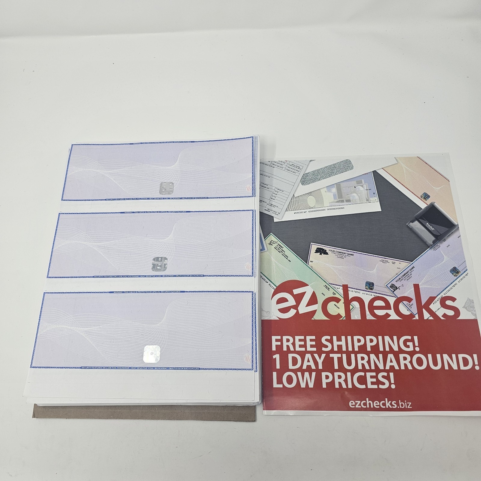 EZ Checks 3 Checks Per Page Hologram High Security Laser Check Stock | 150 Sh…