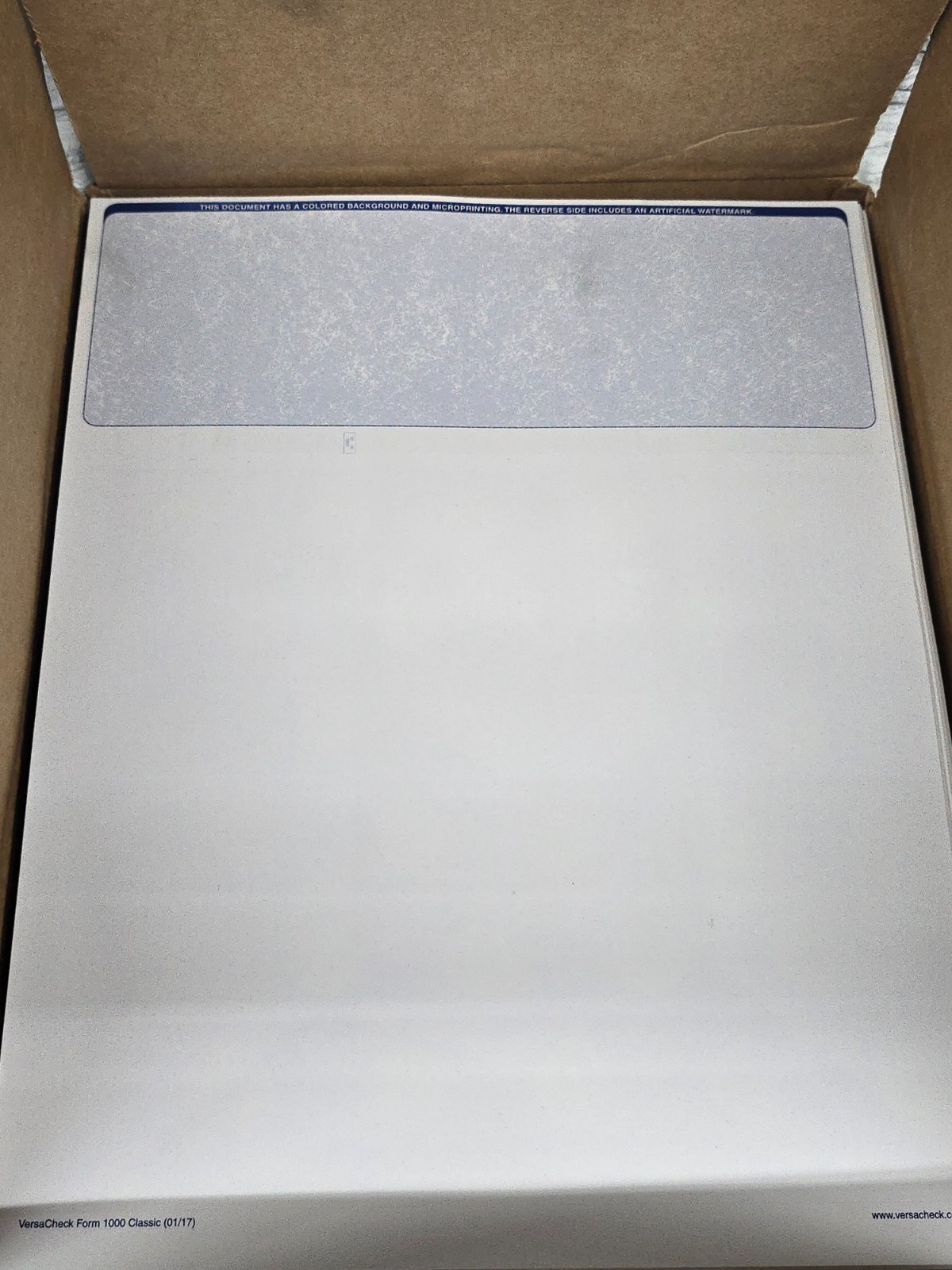 Valuechex Blank Check Paper – Form #1000 Business Voucher Check on Top – Blue –