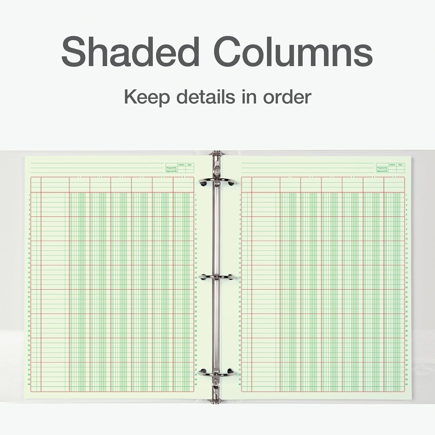 Analysis Pad, 8 1/2″ X 11″, 100 Pages (50 Sheets), 6 Columns, Green