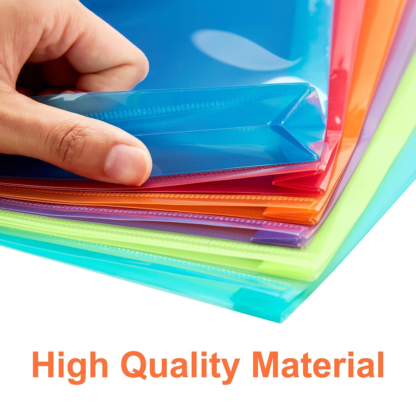 FANWU Plastic Legal Size Envelopes with String Tie Assorted Colors -12 Pack