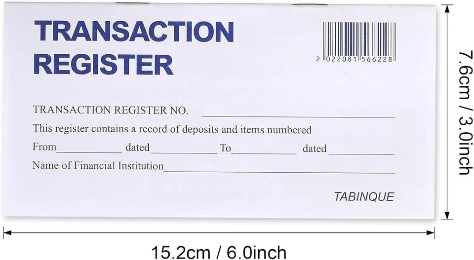 24 PCS Check Registers for Personal Checkbook, Easy to Read Checkbook Register