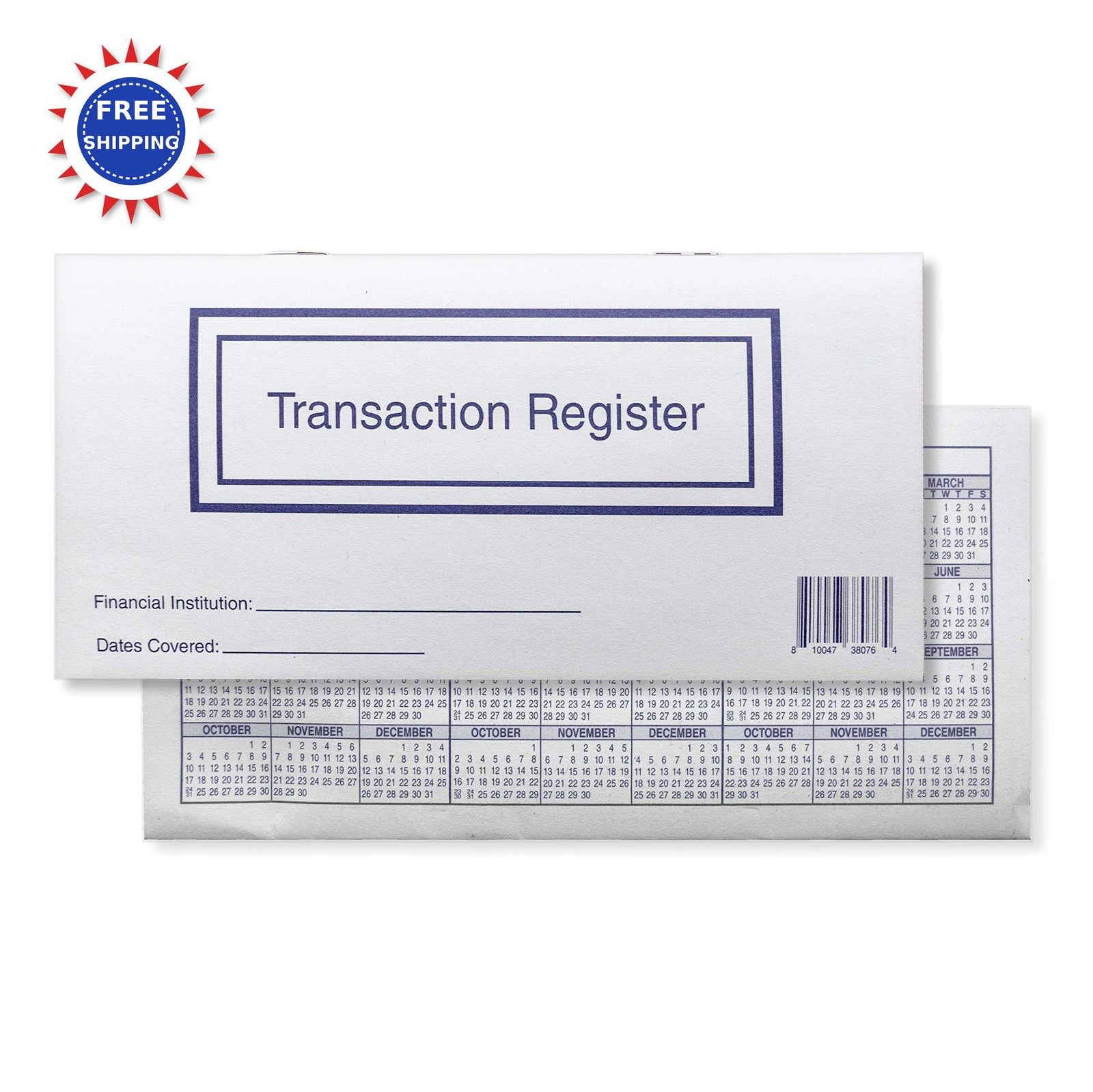 Checkbook Registers Personal Transactions Ledgers Pack of 10 2026/2027/2028
