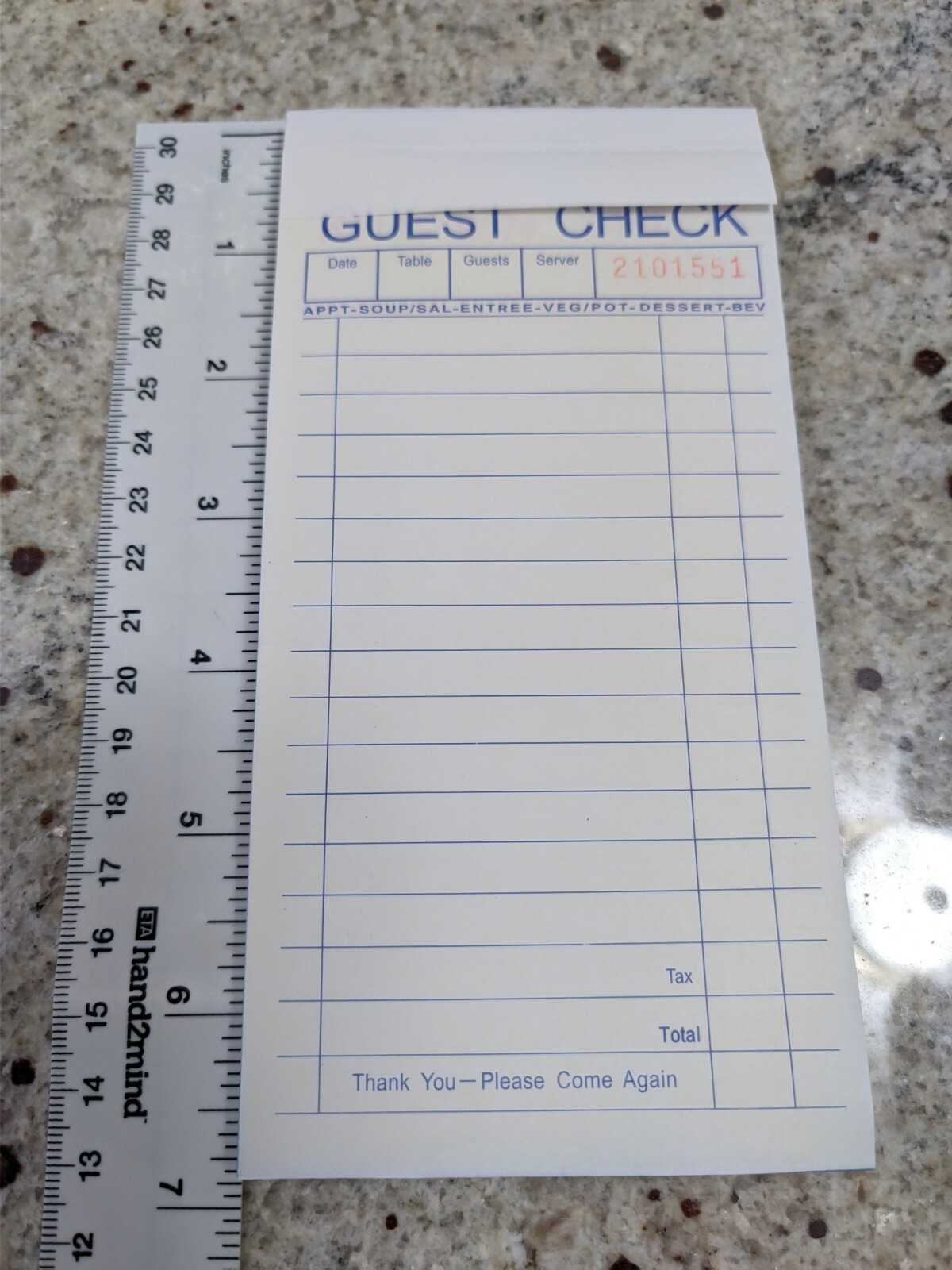 Guest Check Receipt Books 2-Part 50 set per book-50 Books- 2500 sets-Ship free