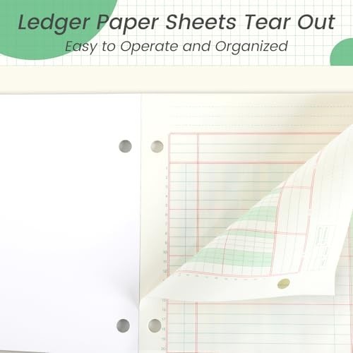 100 Sheets Columnar Analysis Pad – 3 Column Ledger Book, 8.5″x11″, Accounting &
