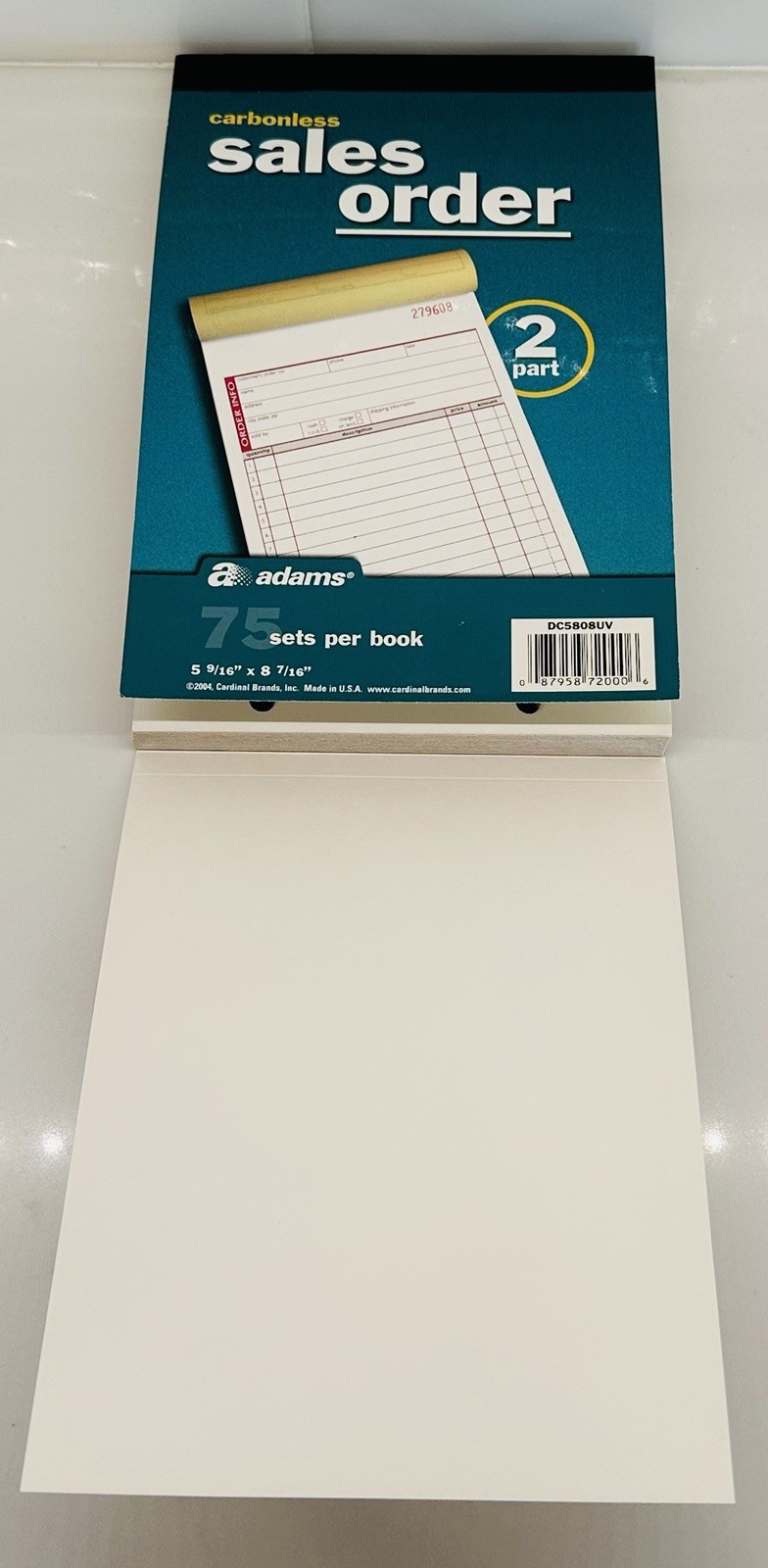 2 Pack Sales Order Book Carbonless 2 part 75p each Adams DC5808UV