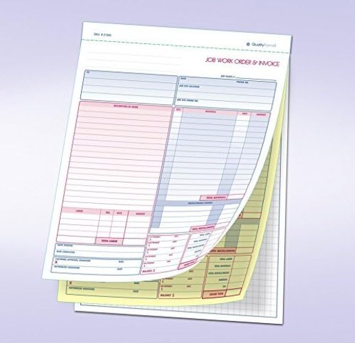 Contractor Job Work Order & Invoice Set, 2 Part Carbonless