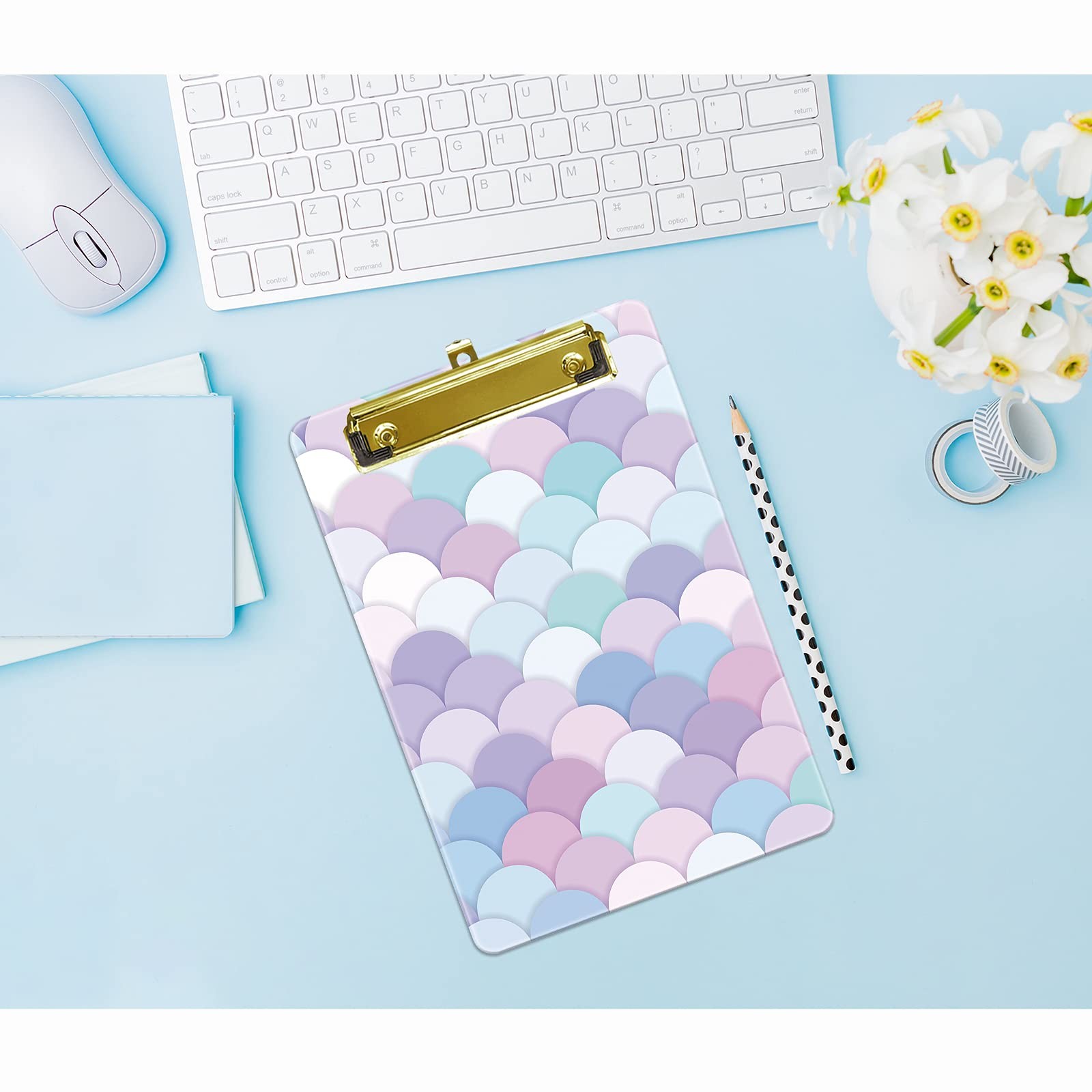 Hongri Small Plastic Clipboard, Design A5 Memo Clip Board, Art Flake