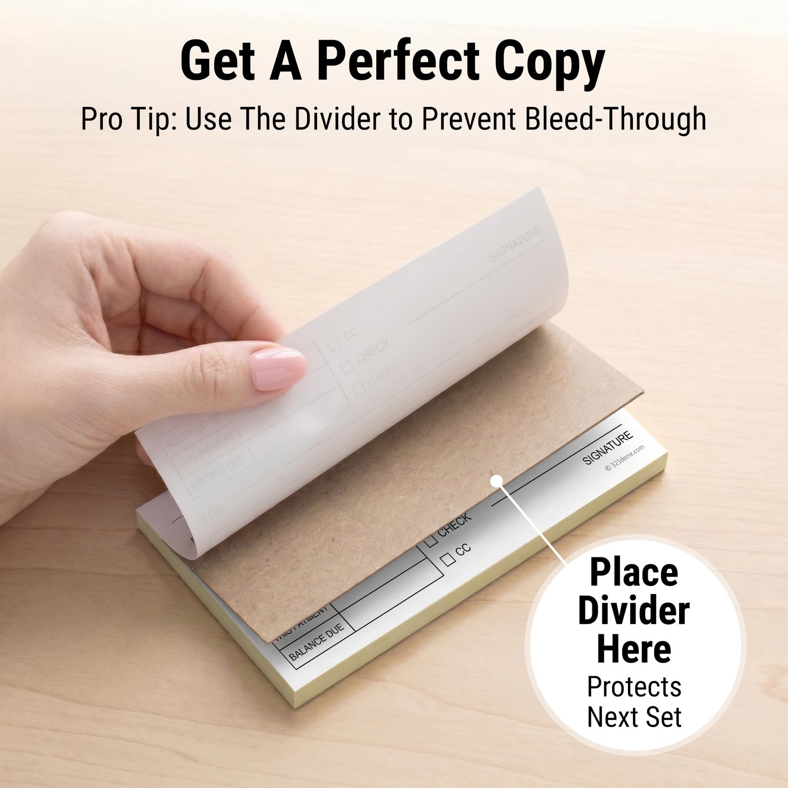Receipt Book with Carbon Copies for Small Boutique Business, 2-Part Carbonles…