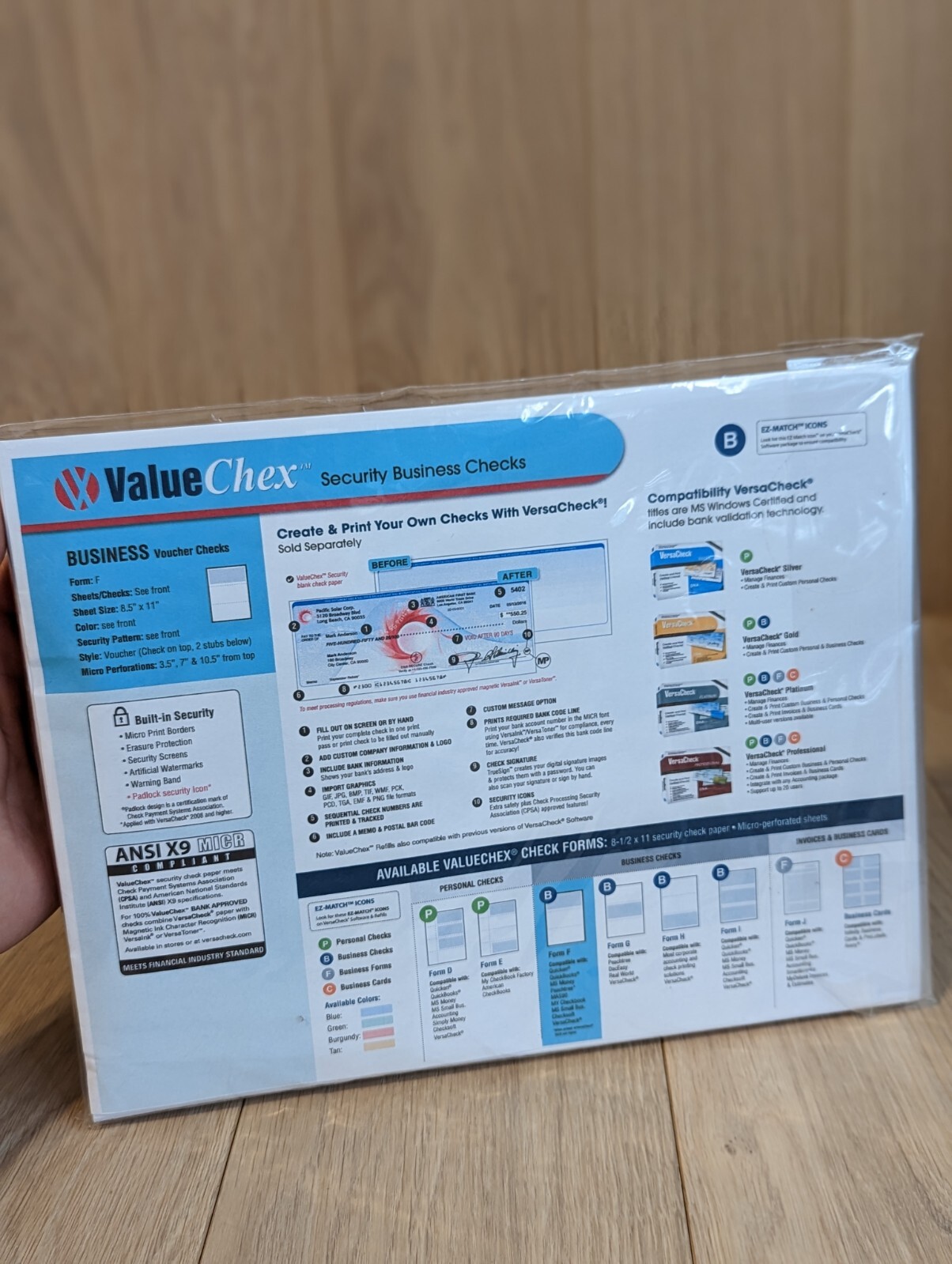 VersaCheck ValueChex – 110 Blank Business Voucher Checks – Burgundy Prestige…