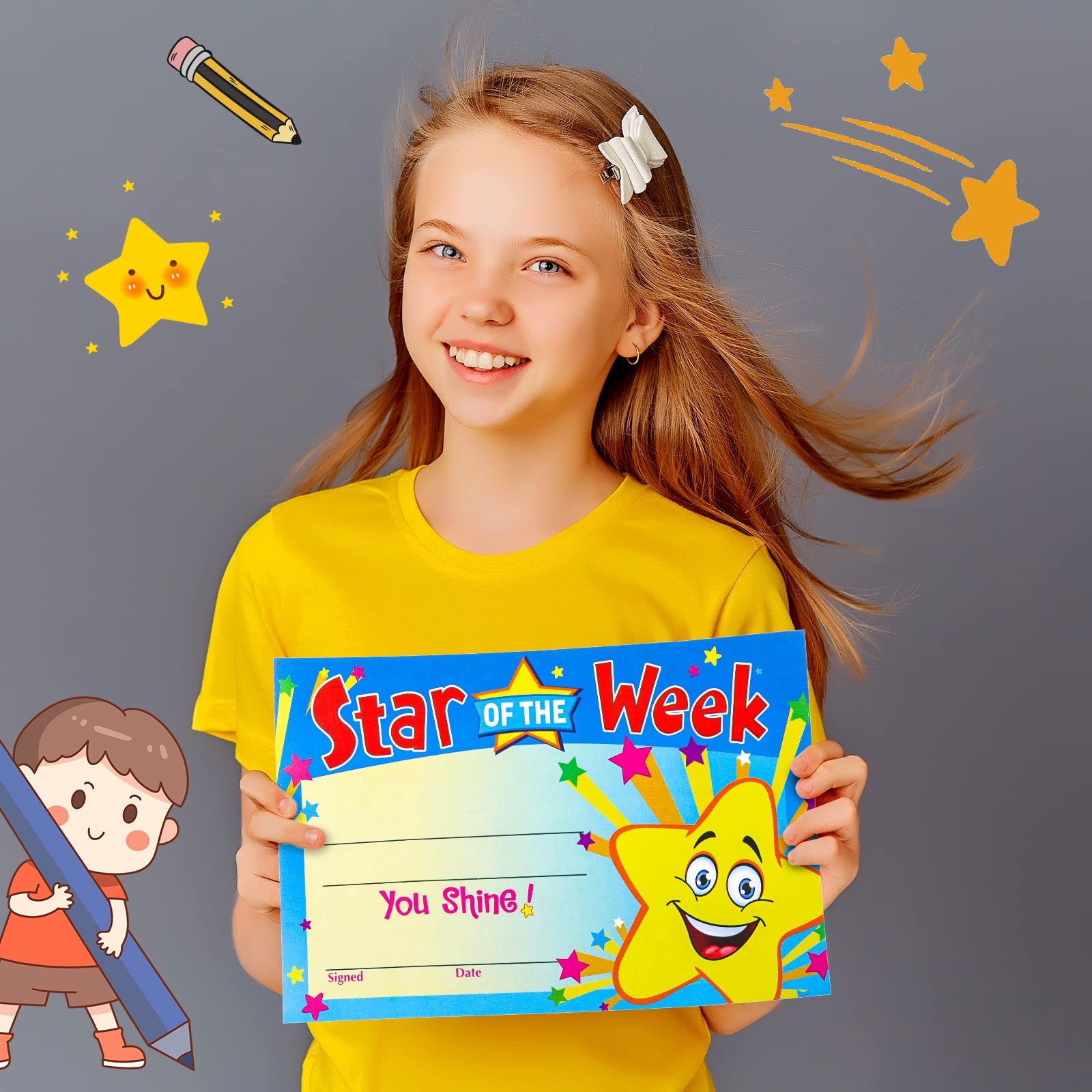 Gersoniel 50 Pack Recognition Rewards Star Student Certificates Awards…