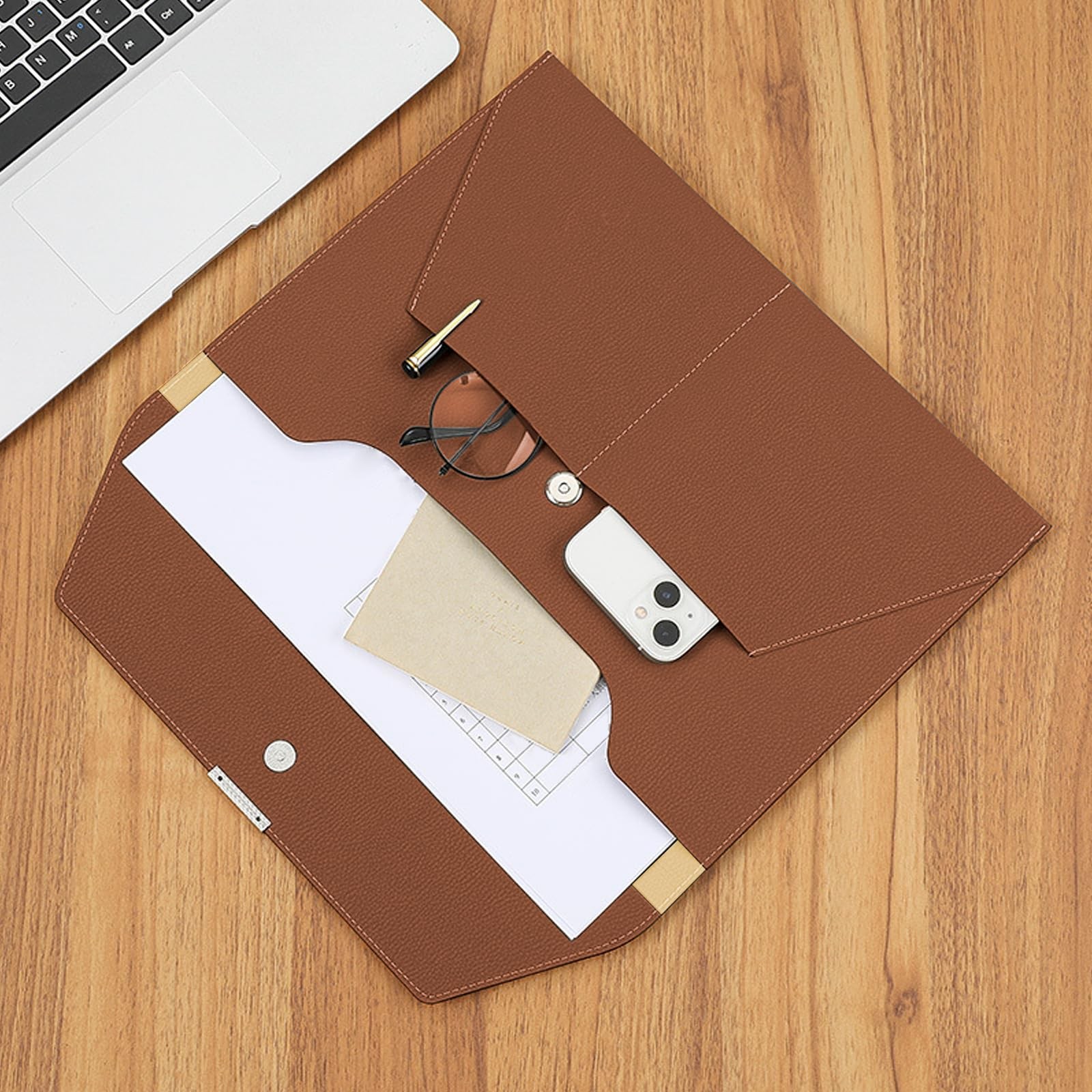 VANRA File Folder Document Holder Organizer Waterproof 13×9.33 inch, Brown