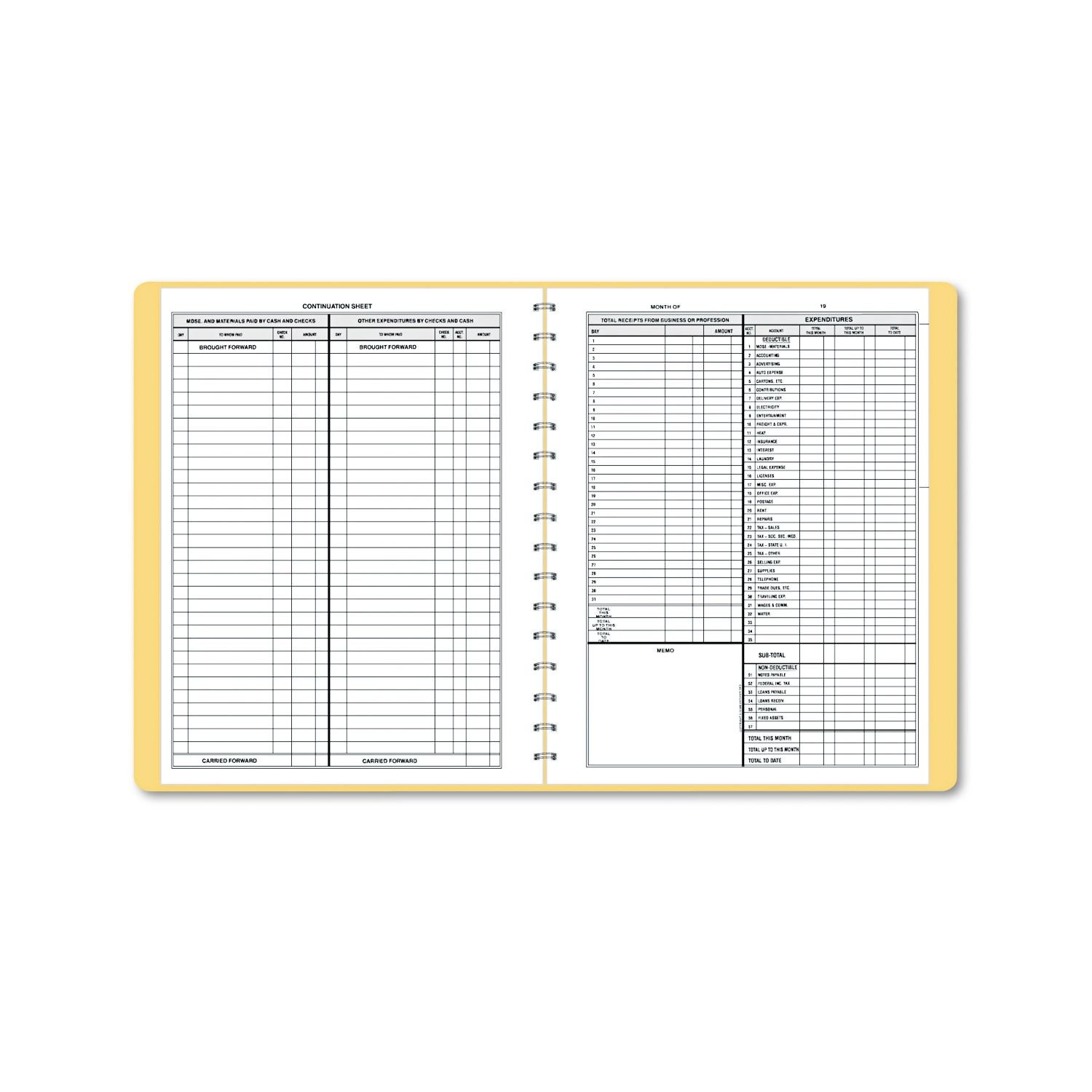 612 Bookkeeping Record, Tan Vinyl Cover, 128 Pages, 8 1/2 x 11 Pages