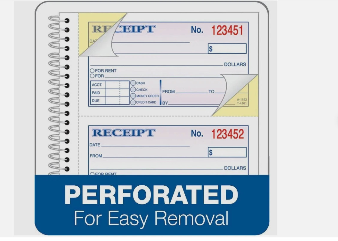 Adams SC1152 Carbonless Receipt Book, 5″ x 11″, 2-Part, 200 Sets 5 Pack New