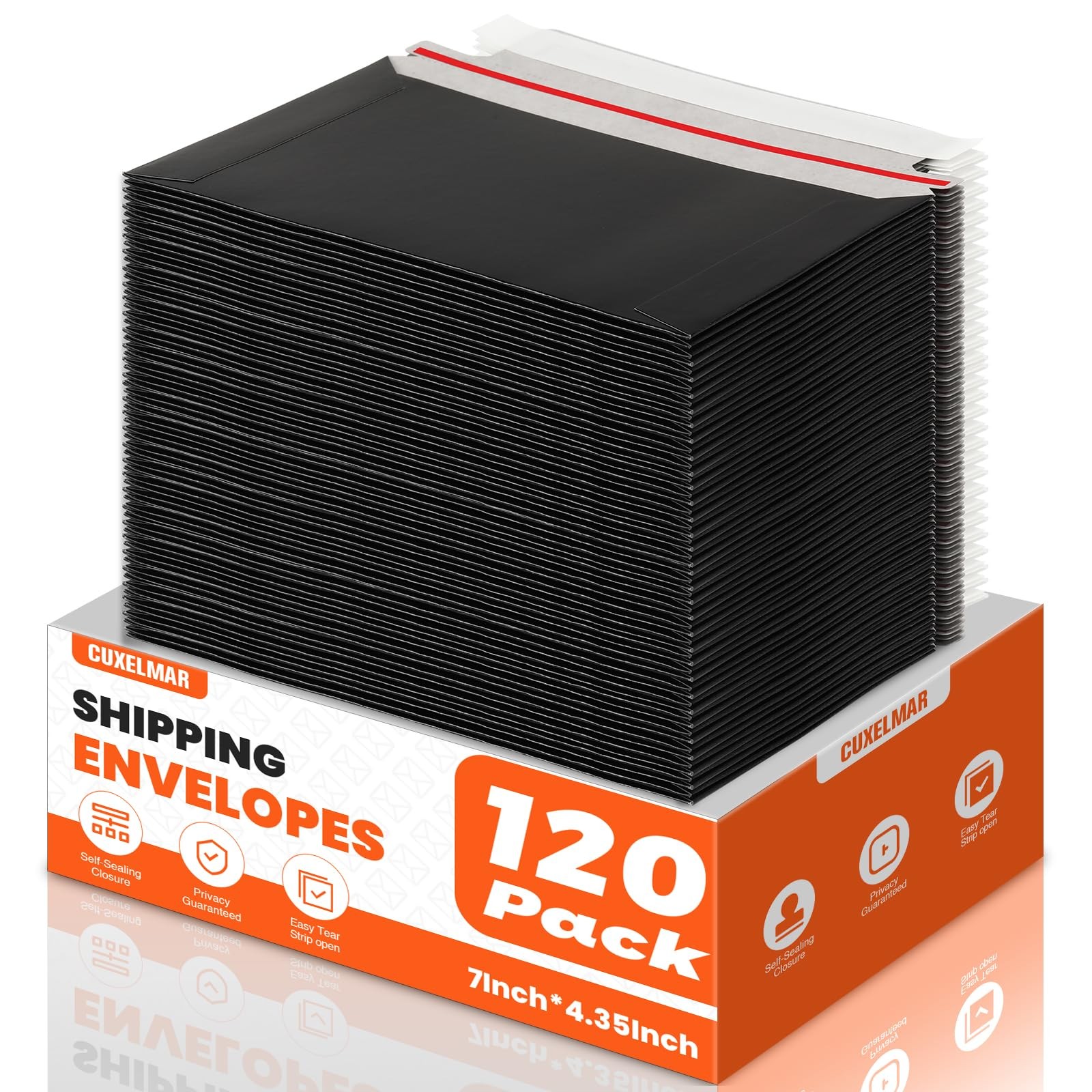 120 Pack Black Rigid Mailers 7×4.35 Card Shipping Envelopes For Collectors Selle