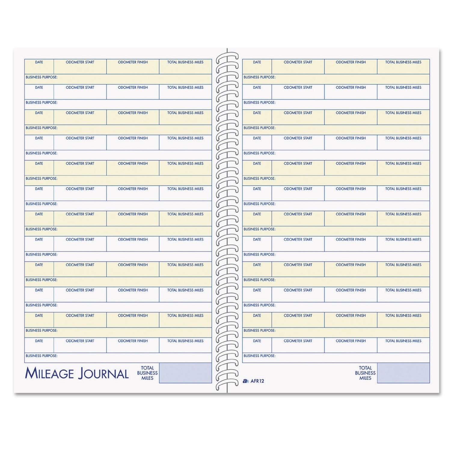 Adams Vehicle Mileage and Expense Journal with Receipt Pockets for Tax Deduct…