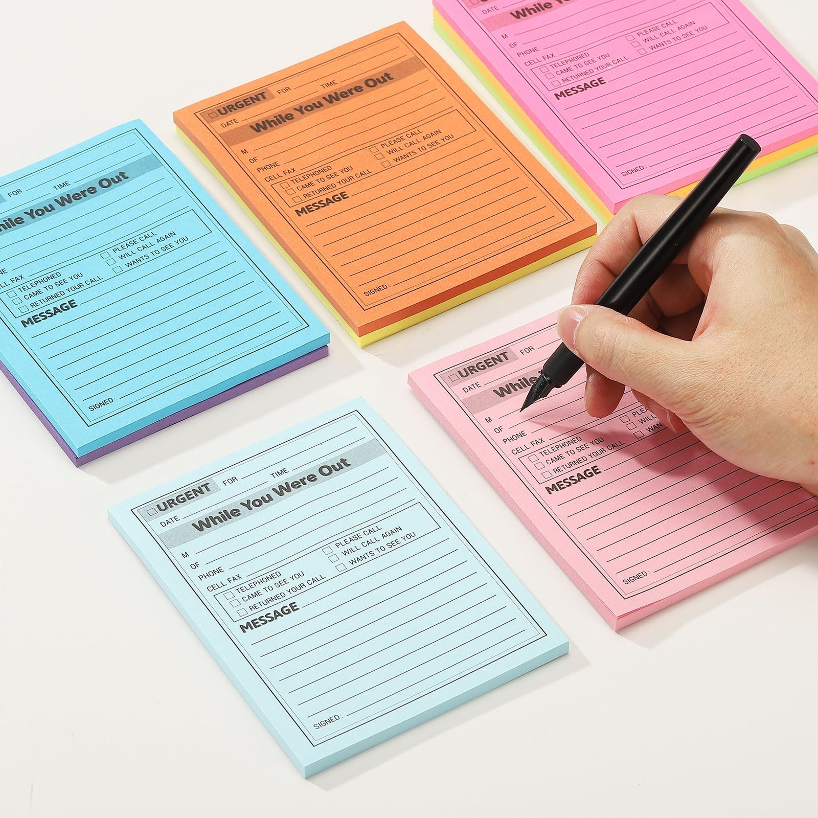 6 Pack While You were Out Message Pad, 4.25 x 5.5 Sticky Notes Notepads 50 Sh…