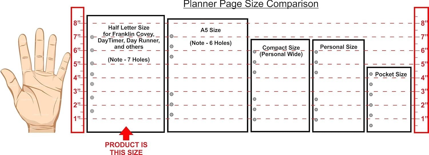 5.5″ x 8.5″ Payment & Expense Organizer Insert – 50 Punched Sheets for Notebooks