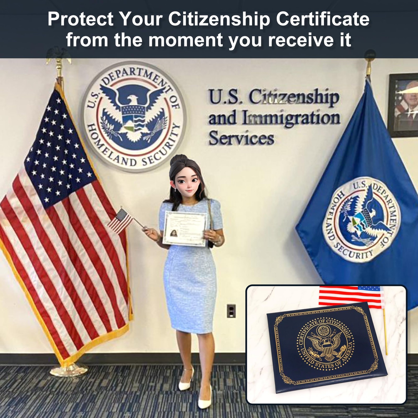 GraduatePro US Citizenship Certificate Holder Panoramic | Gifts…