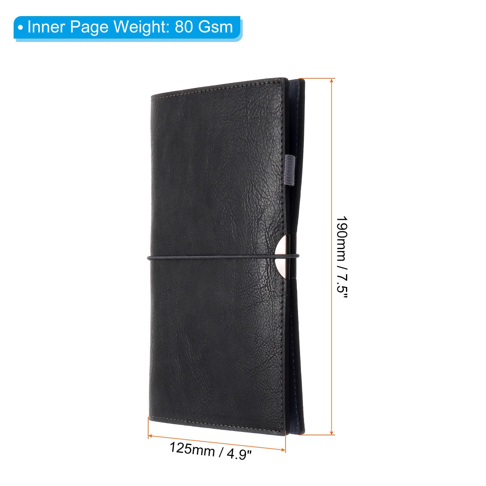 A6 PU Leather Binder Journal Ruled Lined Journal Notebook Black