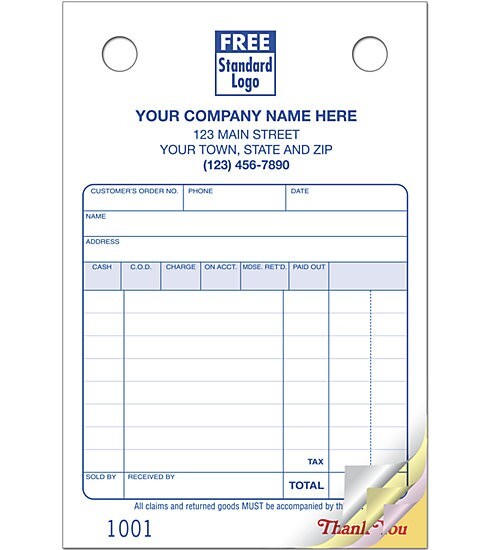 1000 Multi-Purpose 2 Part Register Forms, Classic Small Format NEBS Deluxe 609-2