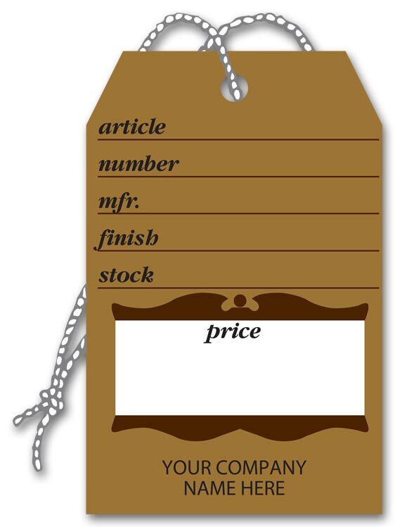 194 Furniture Price Tags Brown Colonial Design Small 2 x 3 1/8″ QTY 250